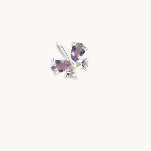 Butterfly Charm 9k White Gold