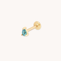 Alexandrite Pear Piercing Stud in Solid Gold