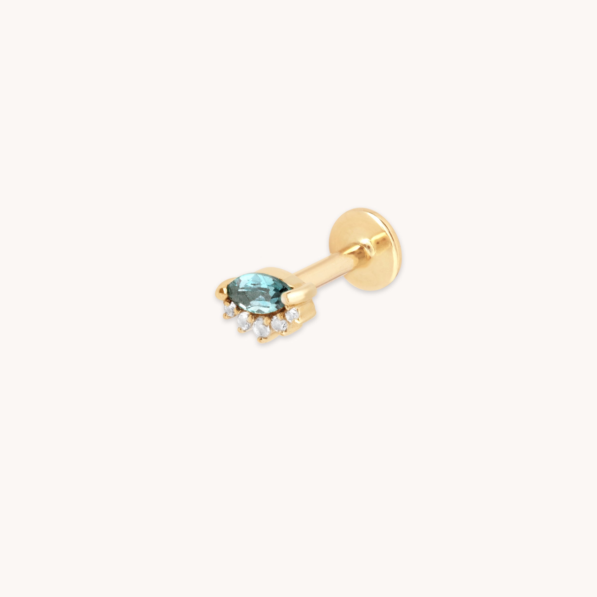 Evil Eye Solid Gold Piercing Stud | Astrid & Miyu