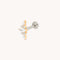 Crystal Marquise Cluster Titanium Piercing Stud in Gold