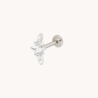 Crystal Marquise Cluster Titanium Piercing Stud in Platinum