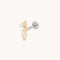 Crystal Cluster Titanium Piercing Stud in Gold