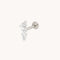 Crystal Cluster Titanium Piercing Stud in Platinum