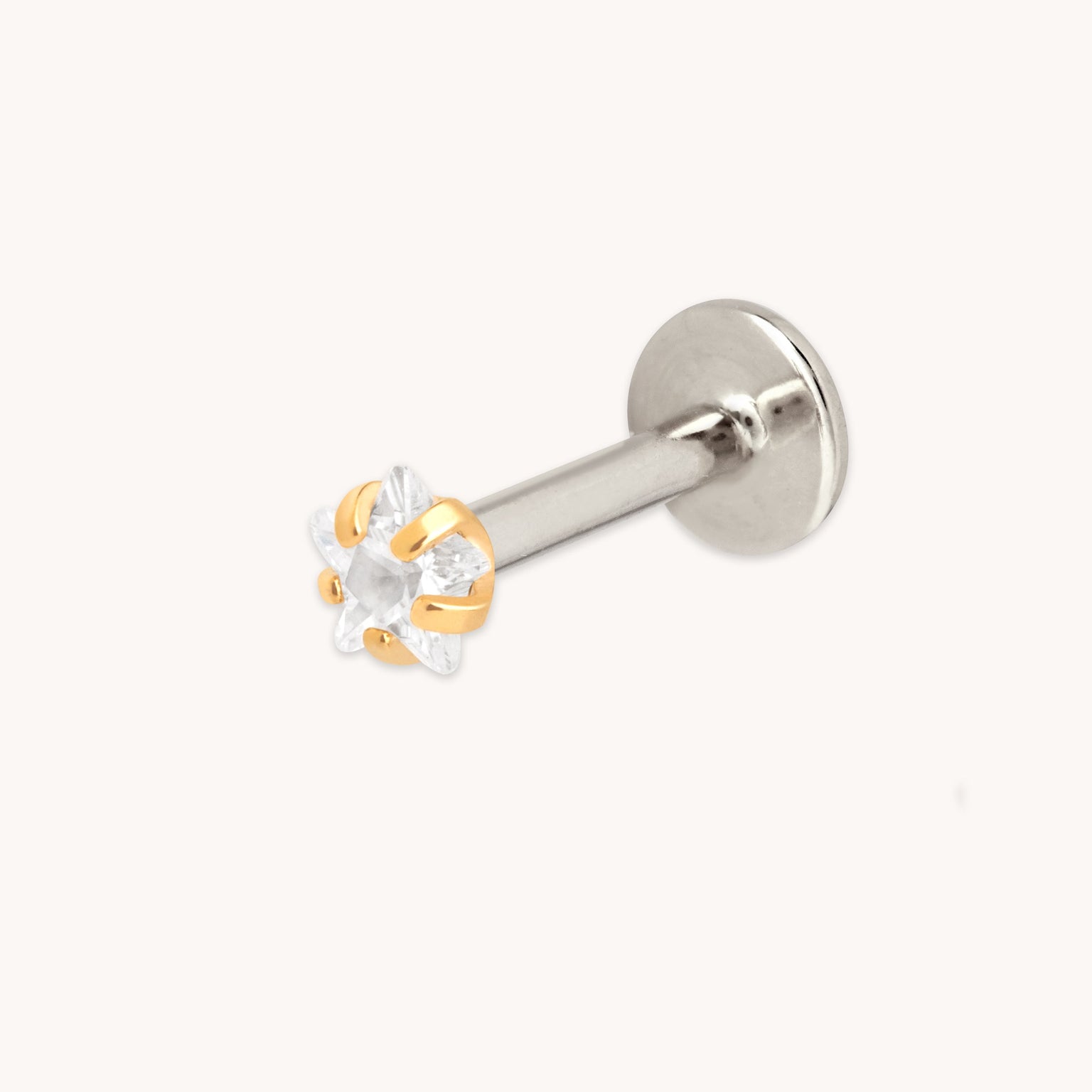 Crystal Star Titanium Piercing Stud in Gold