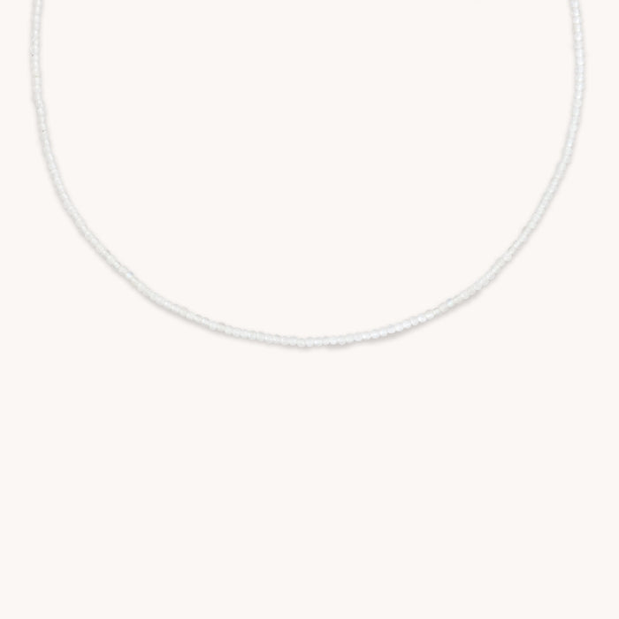 Moonstone Gemstone Necklace in 9k White Gold