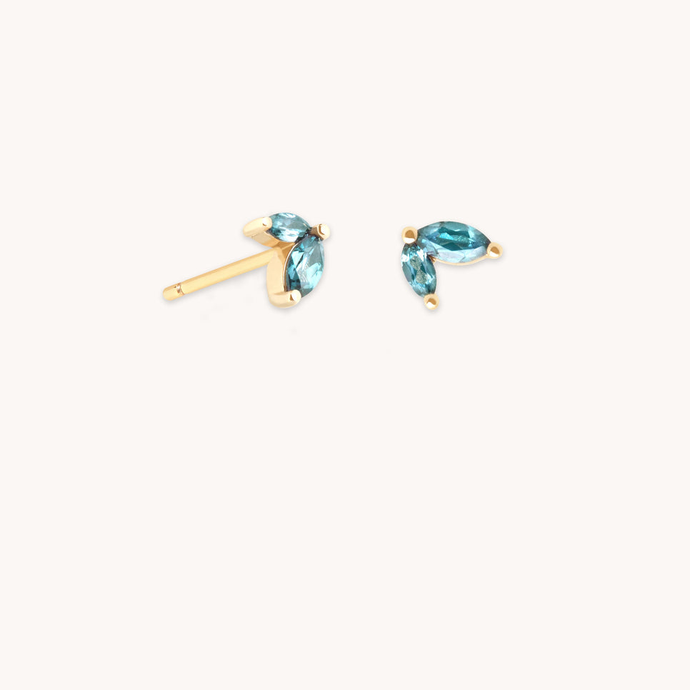 Alexandrite Marquise Studs in Solid Gold