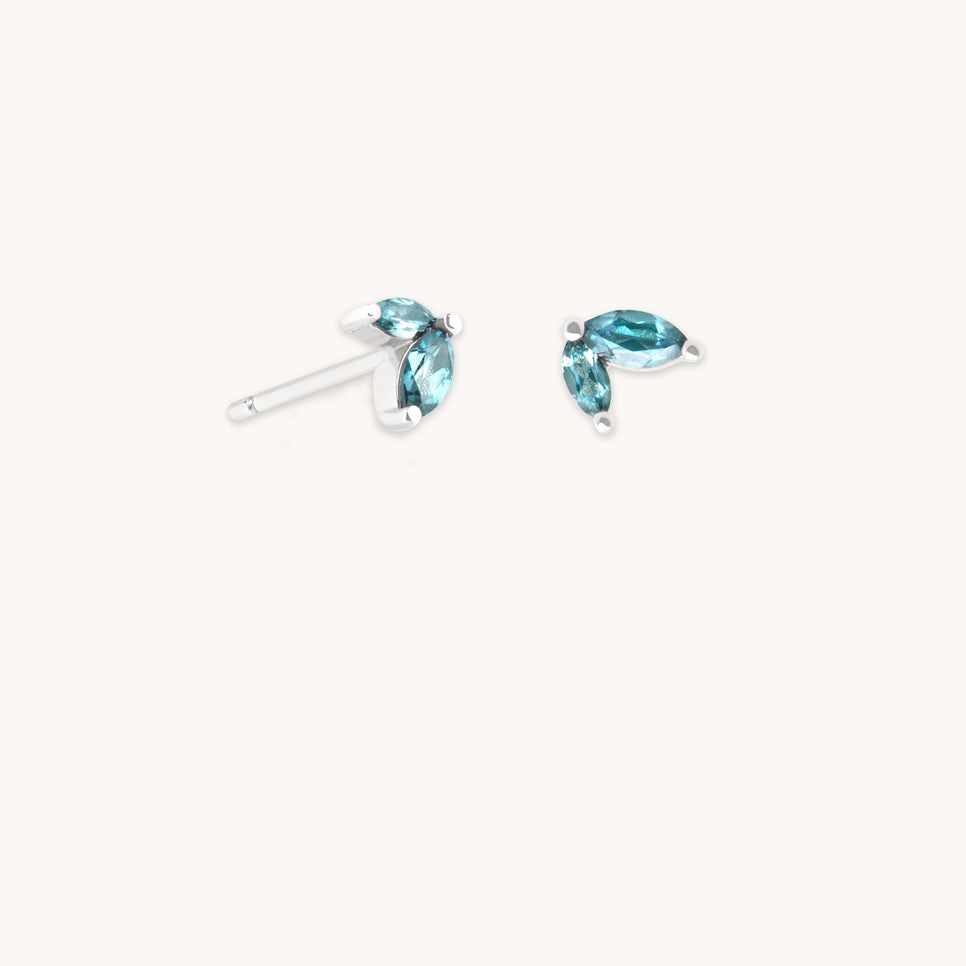 Alexandrite Marquise Studs in Solid White Gold
