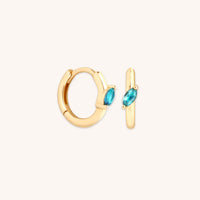Alexandrite Marquise Huggies in Solid Gold