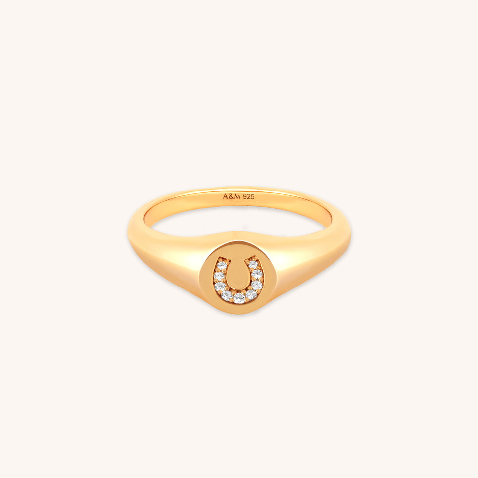 Horseshoe Signet Ring in Gold