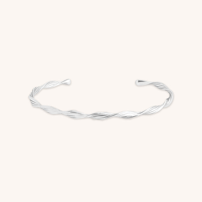 Twist Cuff Bracelet in Silver