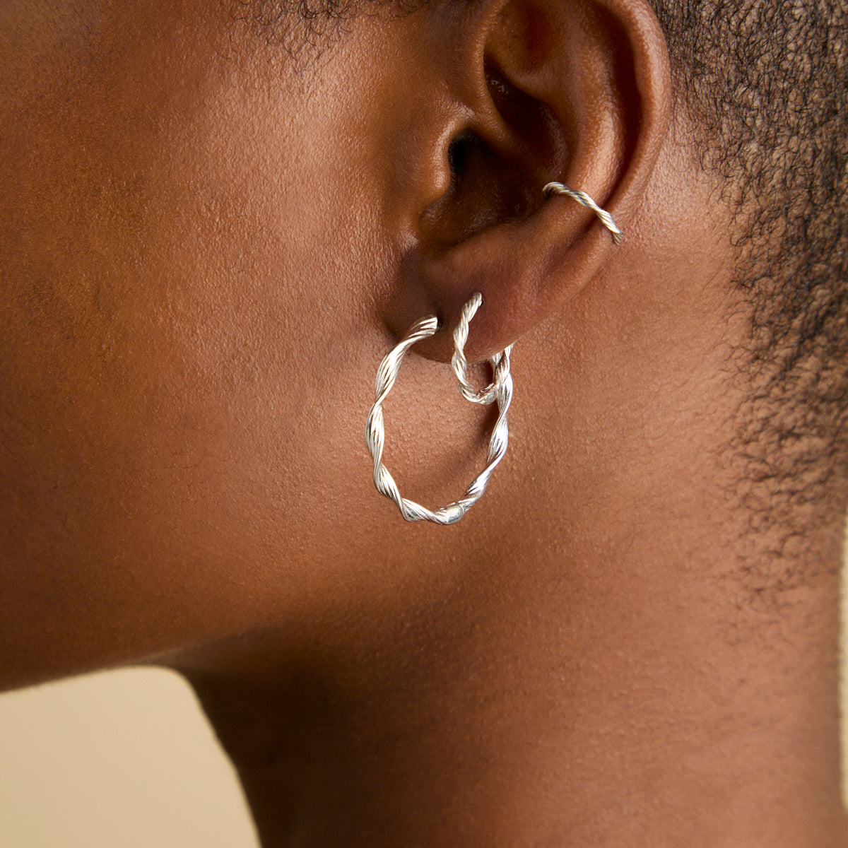 Twist Ear Cuff in Silver