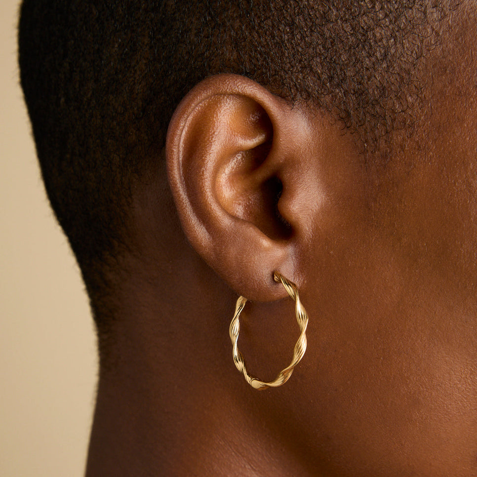 Twist Large Hoops in Gold