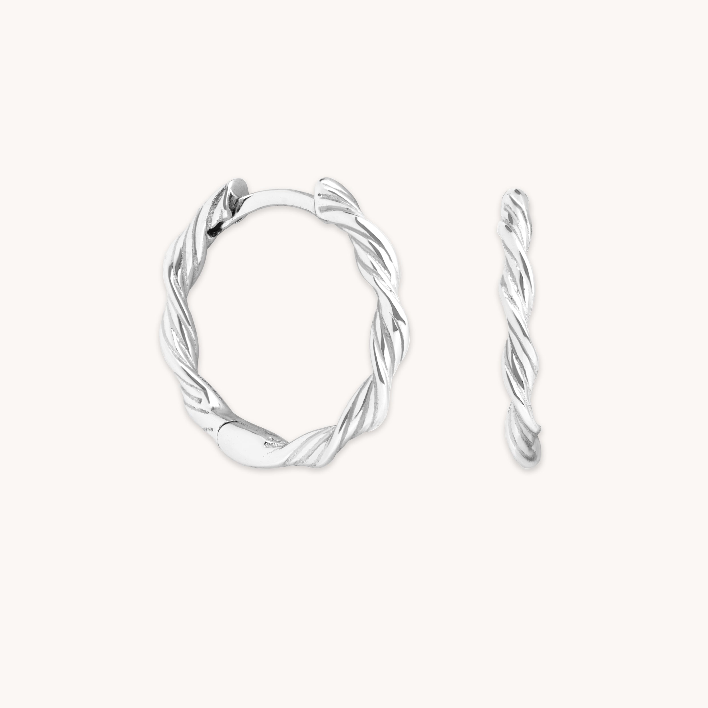 Twist Small Hoops in Silver