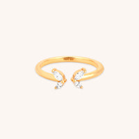 Butterfly Crystal Open Ring in Gold