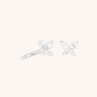 Butterfly Crystal Stud Earrings in Silver