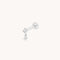 Diamond Bezel Charm Piercing Stud in Solid White Gold
