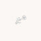 Celestial Moon Piercing Stud in Solid White Gold