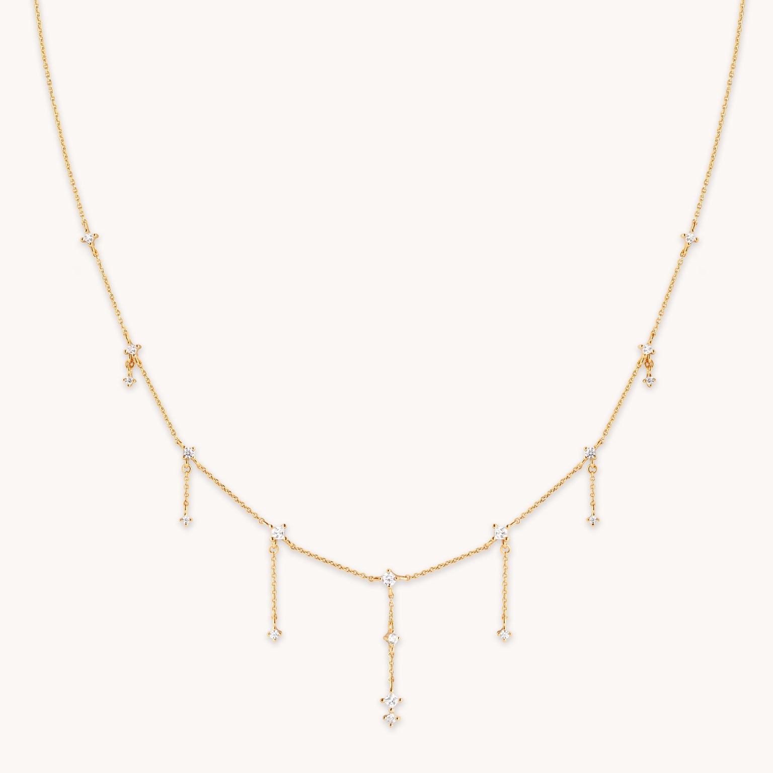 Cosmic Charm Drop Necklace in Gold