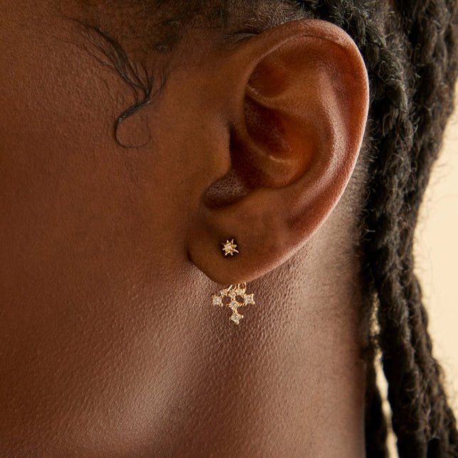 Cosmic Star Crystal Ear Jacket in Gold