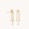 Shooting Star Chain Drop Studs in Solid Gold