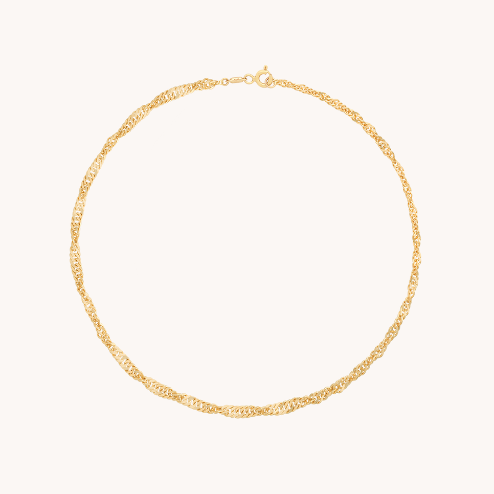 Bold Astrid Chain Anklet in Solid Gold