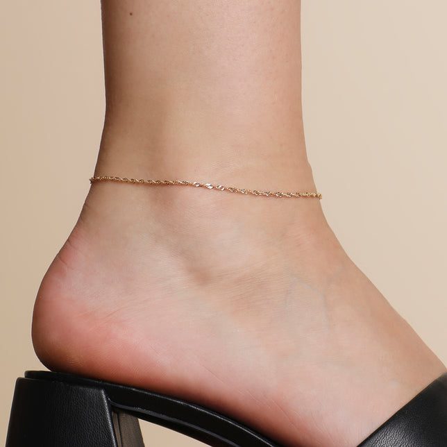 Bold Astrid Chain Anklet in Solid Gold