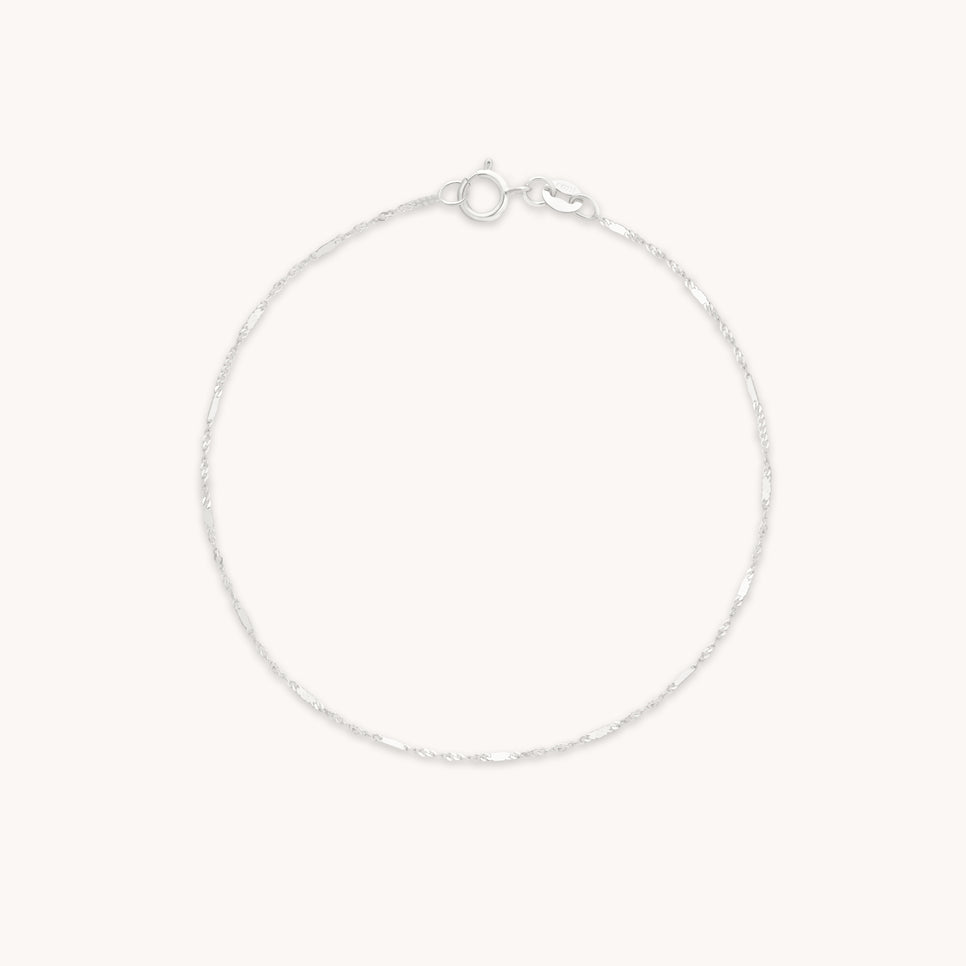 Astrid Chain Bracelet in Solid White Gold
