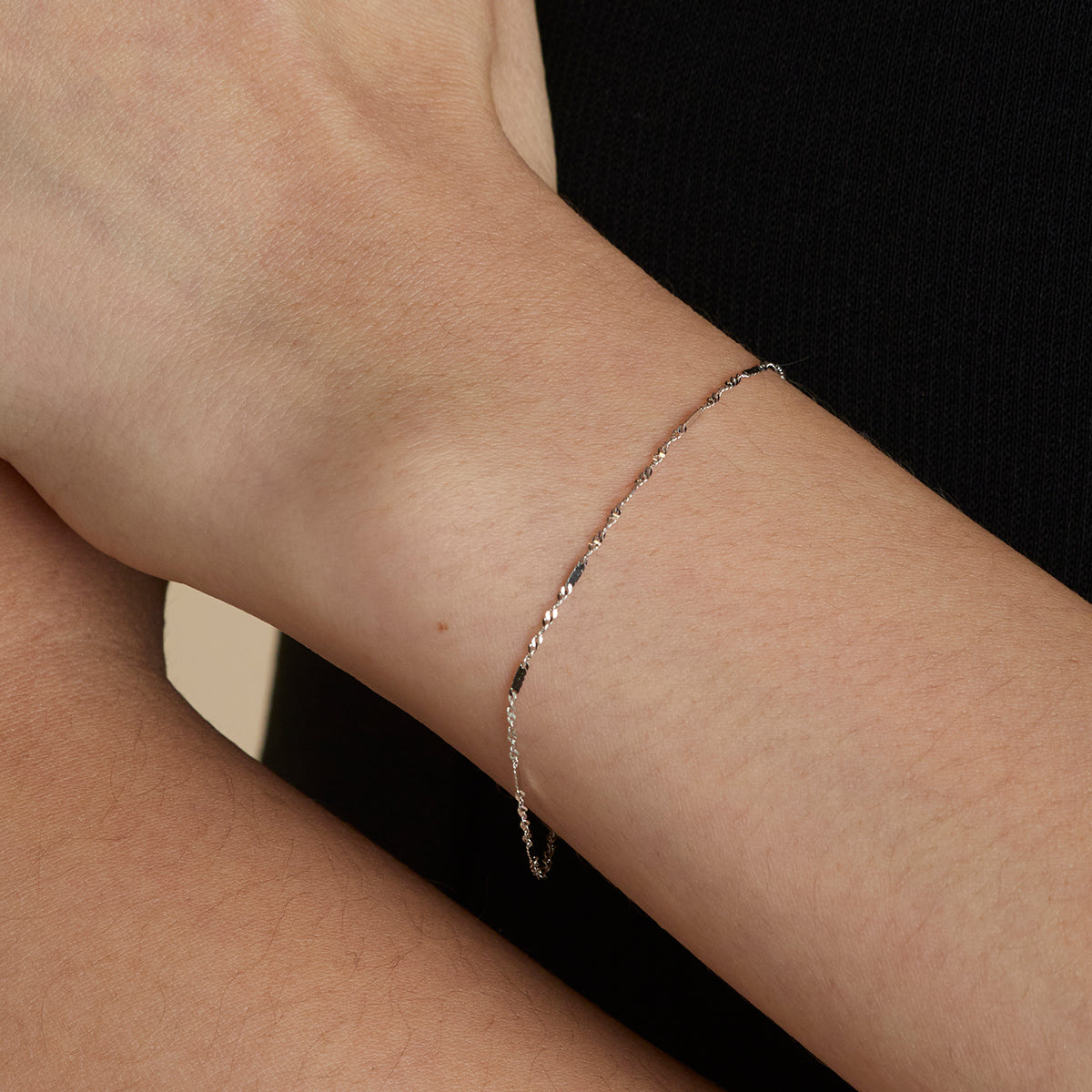 Astrid Chain Bracelet in Solid White Gold