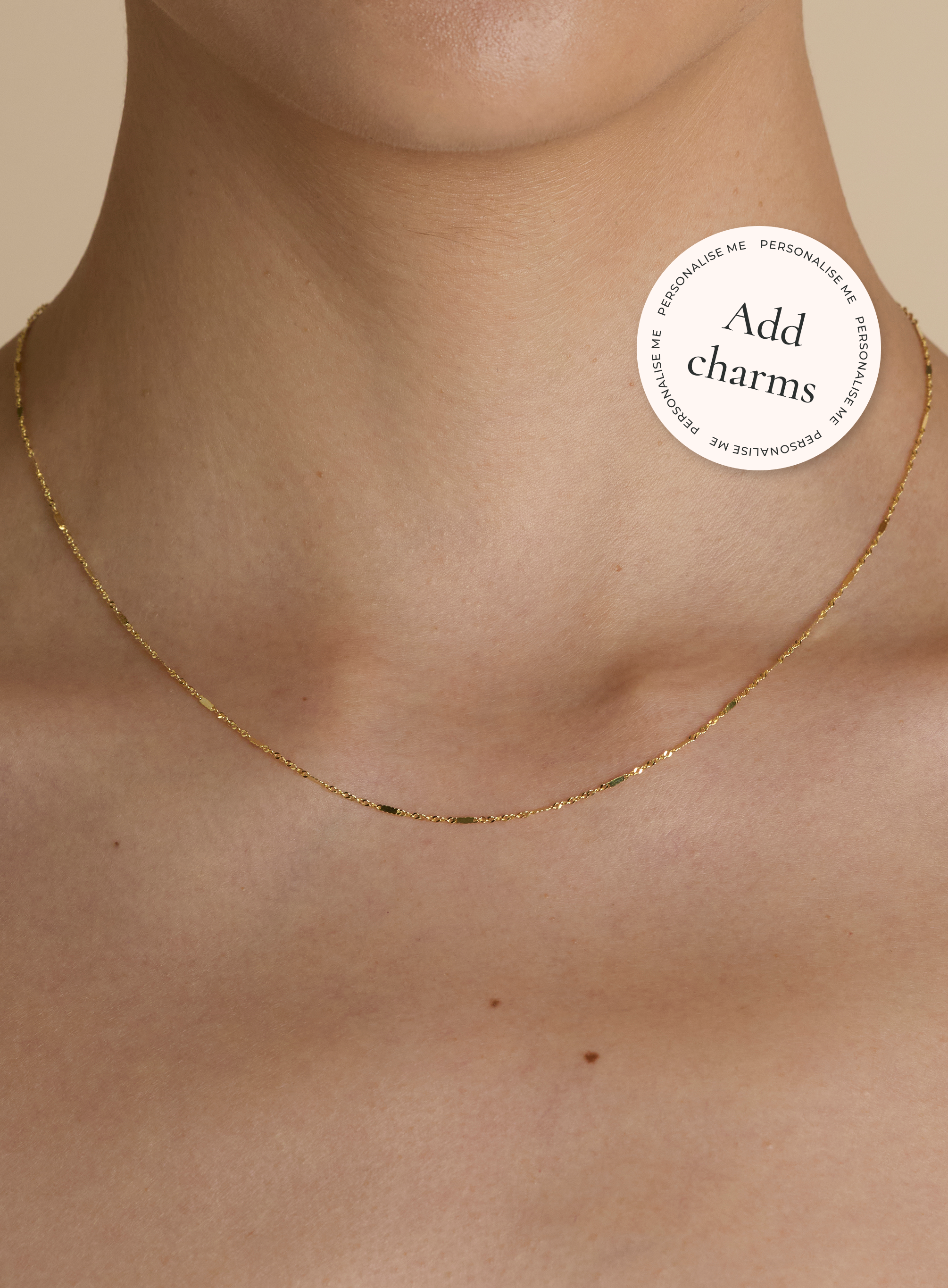 Astrid Story Chain Necklace in Solid Gold