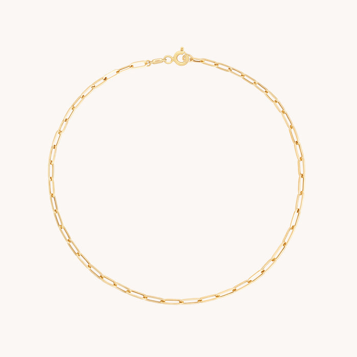 Piccadilly Chain Anklet in Solid Gold