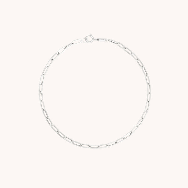 Piccadilly Chain Bracelet in Solid White Gold
