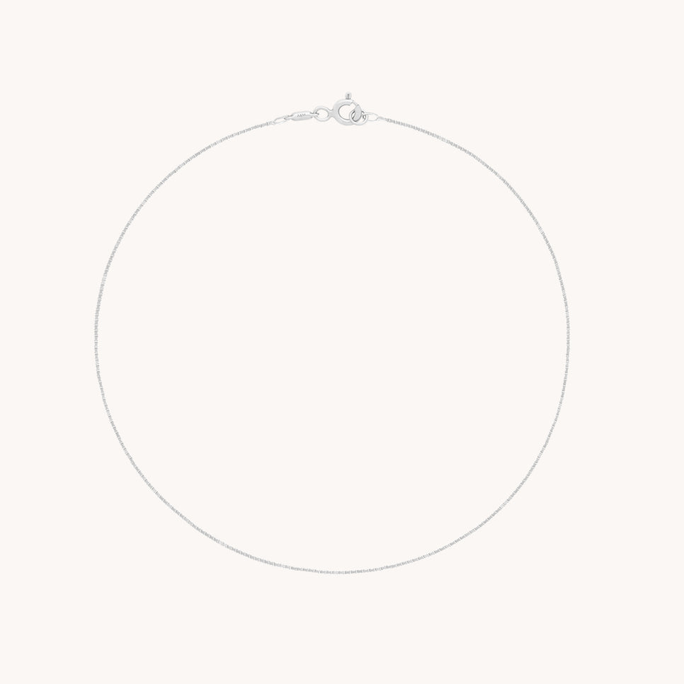 Shoreditch Chain Anklet in Solid White Gold