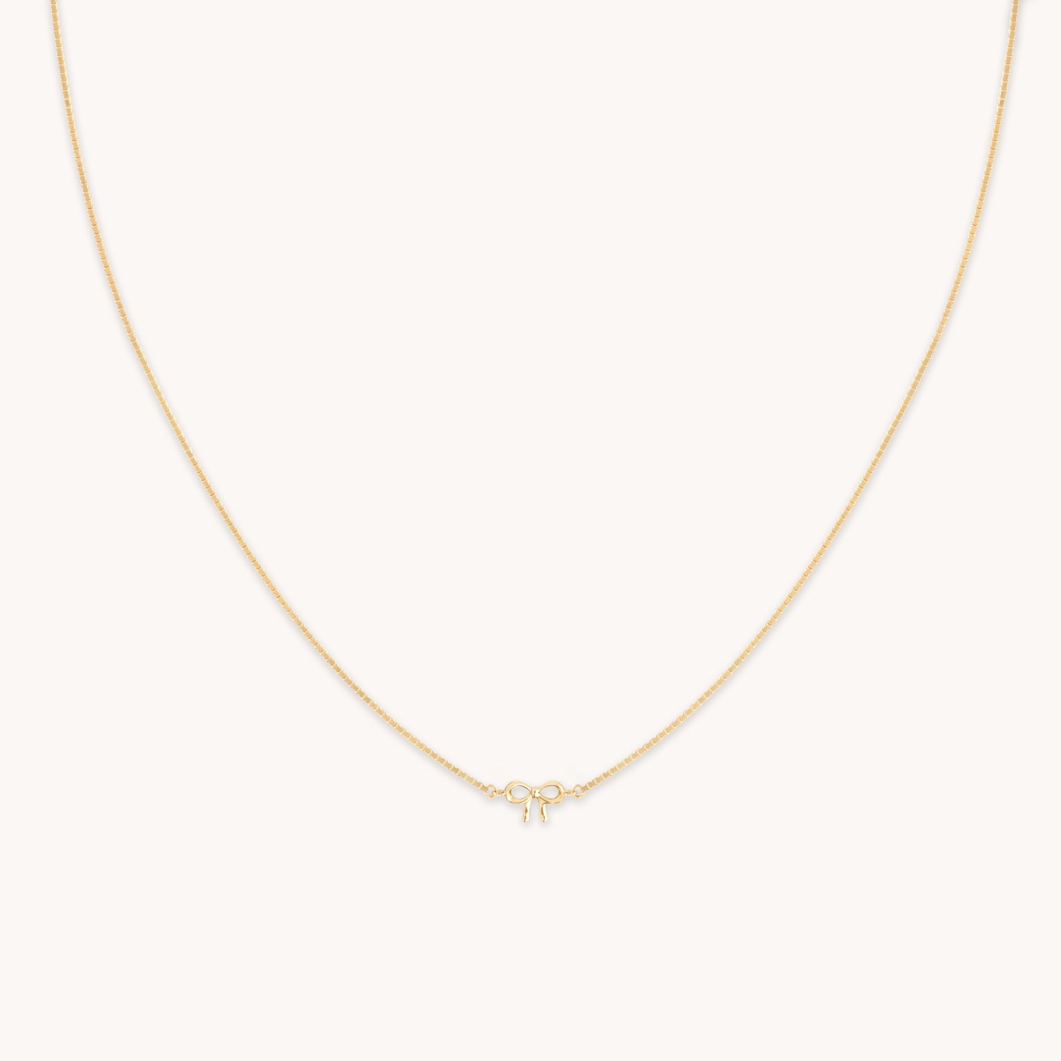 Bow Charm Necklace in 9k Gold