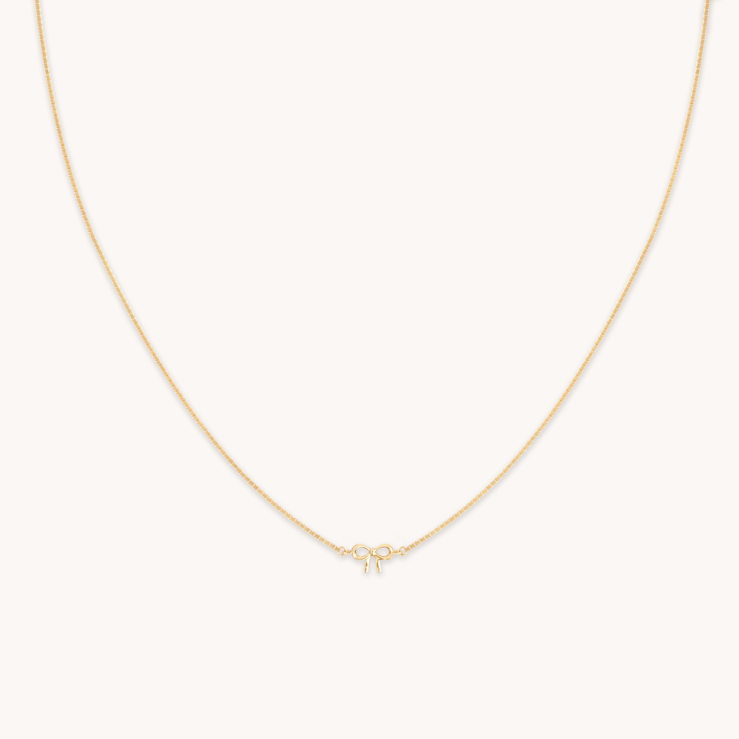 Bow Charm Necklace in 9k Gold