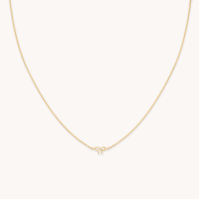 Bow Charm Necklace in 9k Gold