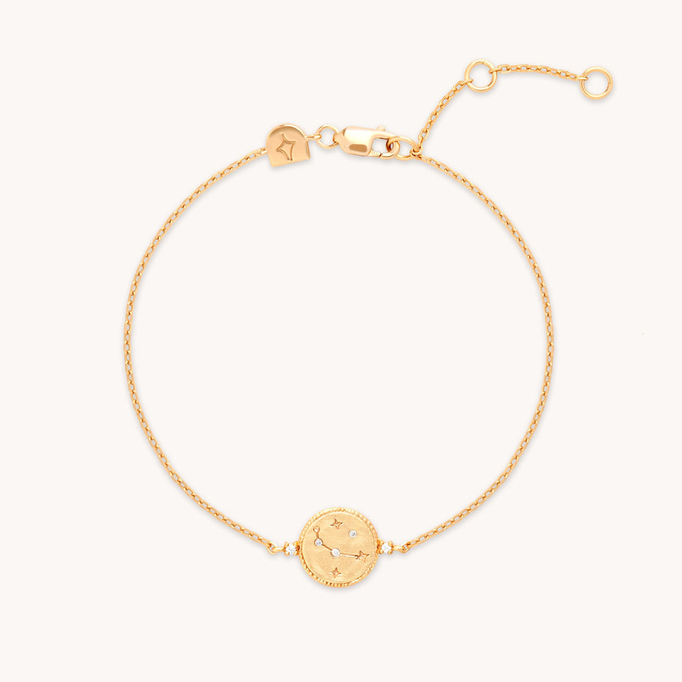 Aries Zodiac Bracelet in Gold