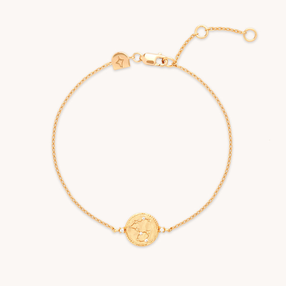 Pisces Zodiac Bracelet in Gold