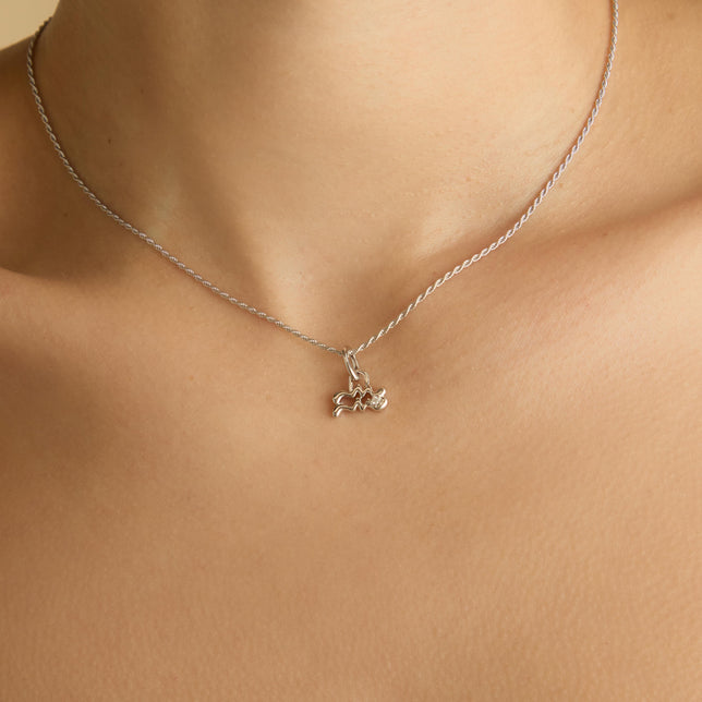 Aquarius Zodiac Clip Charm in Silver