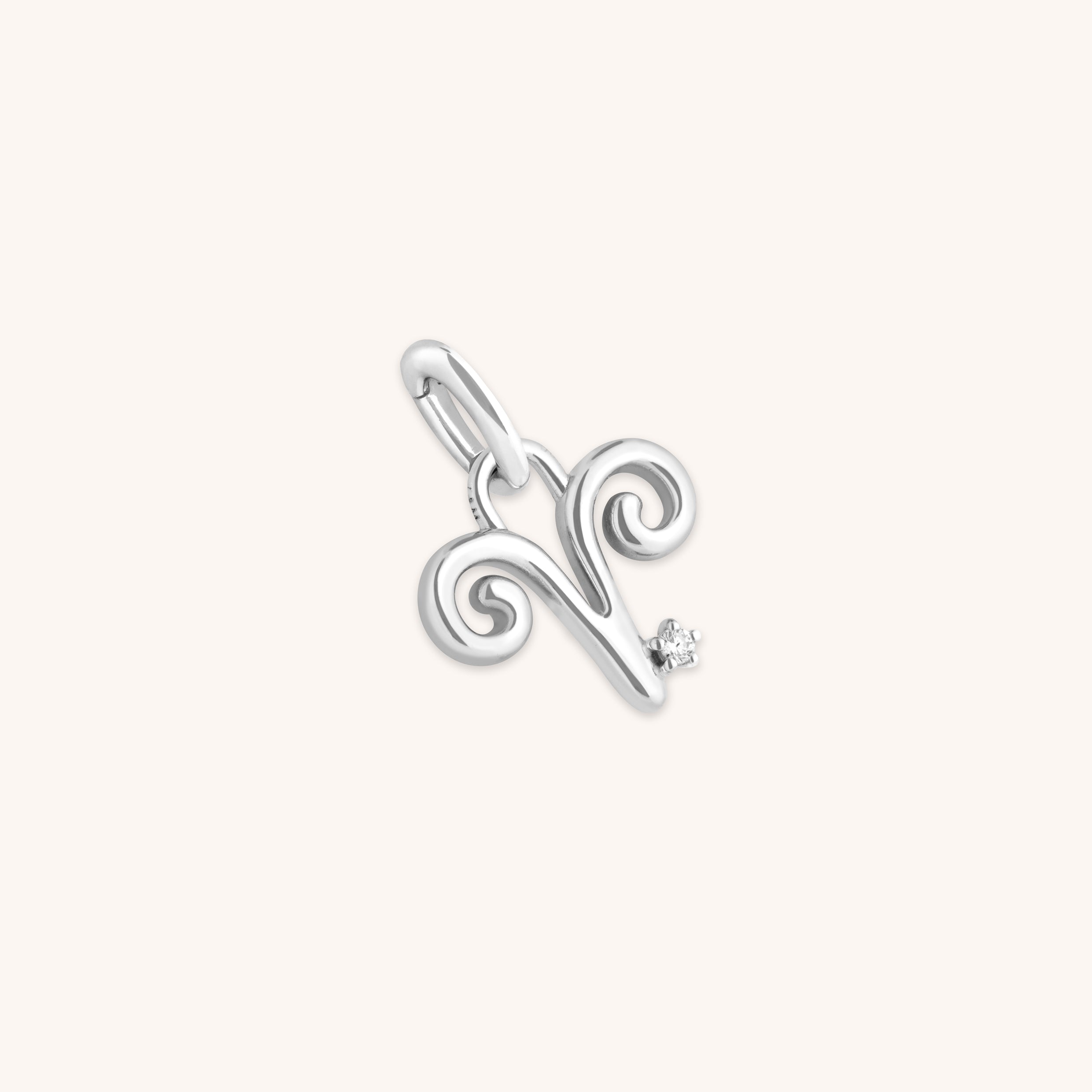 Aries Zodiac Talisman Charm in Silver