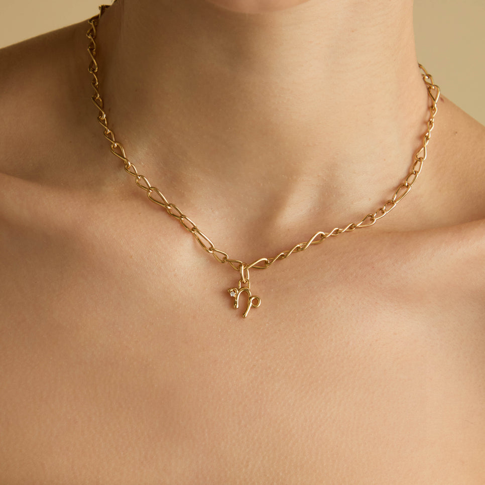 18k Gold Plated Jewellery - Capricorn Zodiac Talisman Charm in Gold - Talisman Charm - Astrid &amp; Miyu