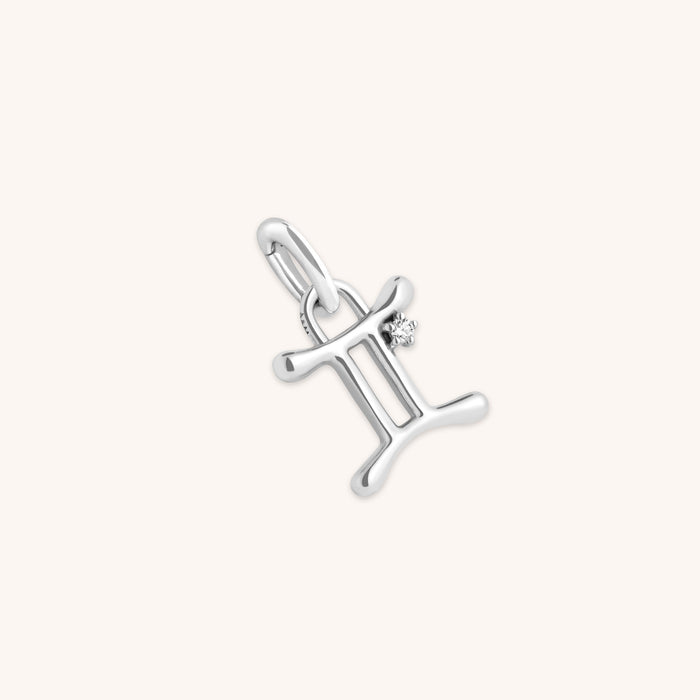 Gemini Jewellery - Gemini Zodiac Talisman Charm in Silver - Talisman Charm - Astrid &amp; Miyu