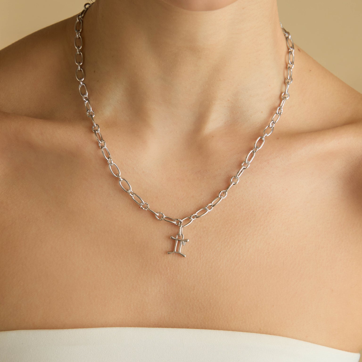 Gemini Jewellery - Gemini Zodiac Talisman Charm in Silver - Talisman Charm - Astrid &amp; Miyu