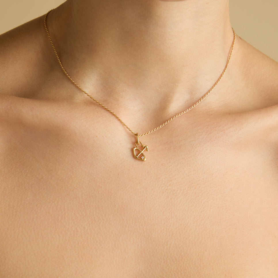 18k Gold Plated Jewellery - Sagittarius Zodiac Talisman Charm in Gold - Talisman Charm - Astrid &amp; Miyu
