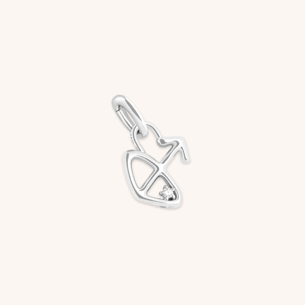 Hoop Charms - Sagittarius Zodiac Talisman Charm in Silver - Talisman Charm - Astrid &amp; Miyu