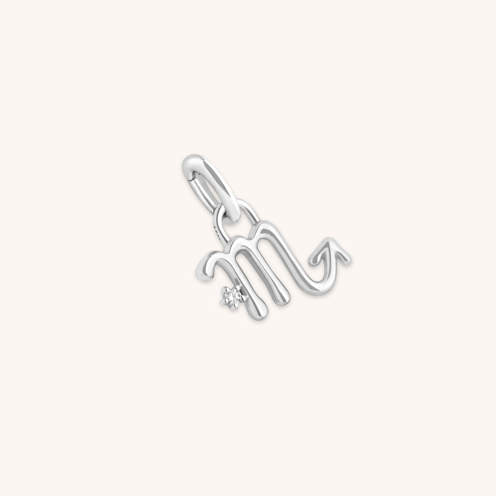 Hoop Charms - Scorpio Zodiac Talisman Charm in Silver - Talisman Charm - Astrid &amp; Miyu