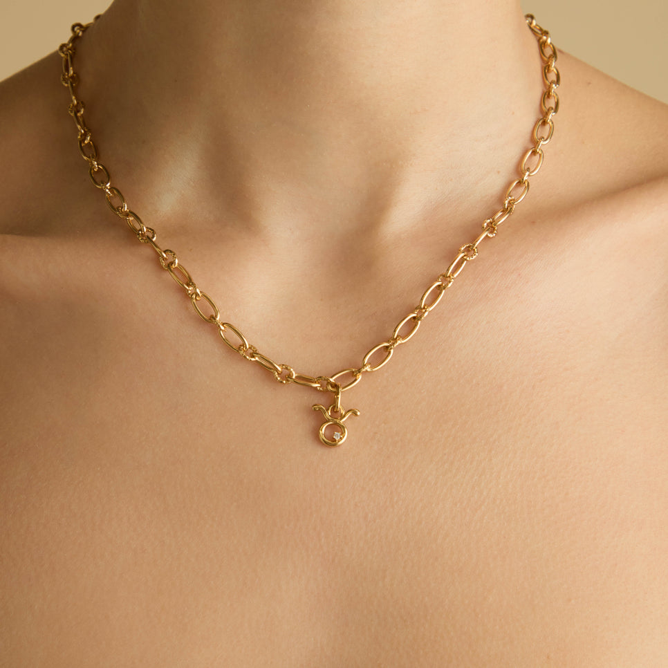 18k Gold Plated Jewellery - Taurus Zodiac Talisman Charm in Gold - Talisman Charm - Astrid &amp; Miyu