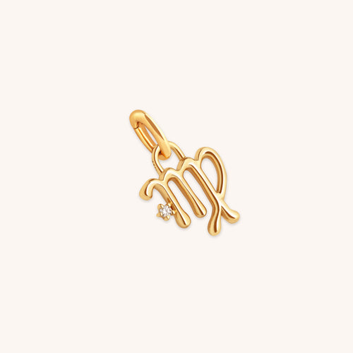 18k Gold Plated Jewellery - Virgo Zodiac Talisman Charm in Gold - Talisman Charm - Astrid &amp; Miyu