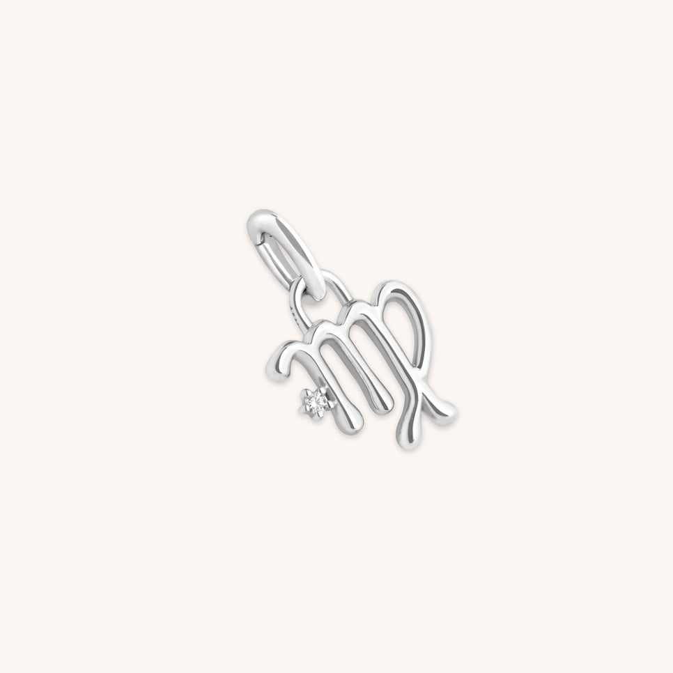 Hoop Charms - Virgo Zodiac Talisman Charm in Silver - Talisman Charm - Astrid &amp; Miyu