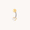 Crystal Cluster Titanium Belly Bar in Gold