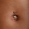 Crystal Cluster Titanium Belly Bar in Gold